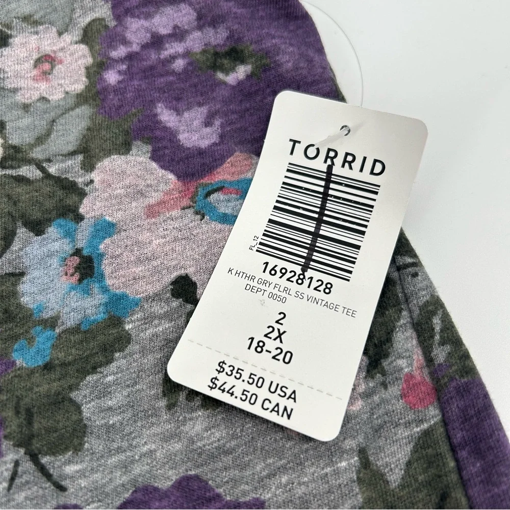NWT Torrid Vintage Triblend Crewneck Short Sleeve Tee Size 2 2X - Picture 10 of 10